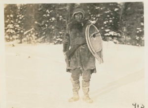 Image: Nascopie Indian [Innu] - Nap-a-o with snow shoes [Napeo Mistinapeo?]